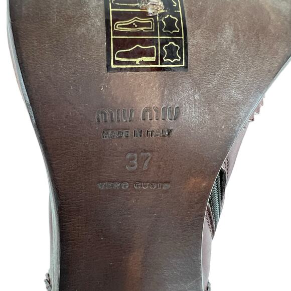 Miu Miu Vintage Western Leather Ankle Boots - Picture 7 of 8